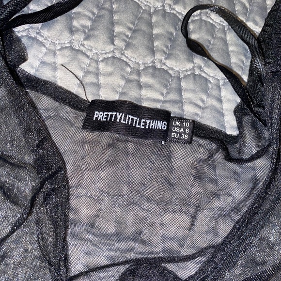 PLT - black button up sheer crop top - Picture 2 of 4